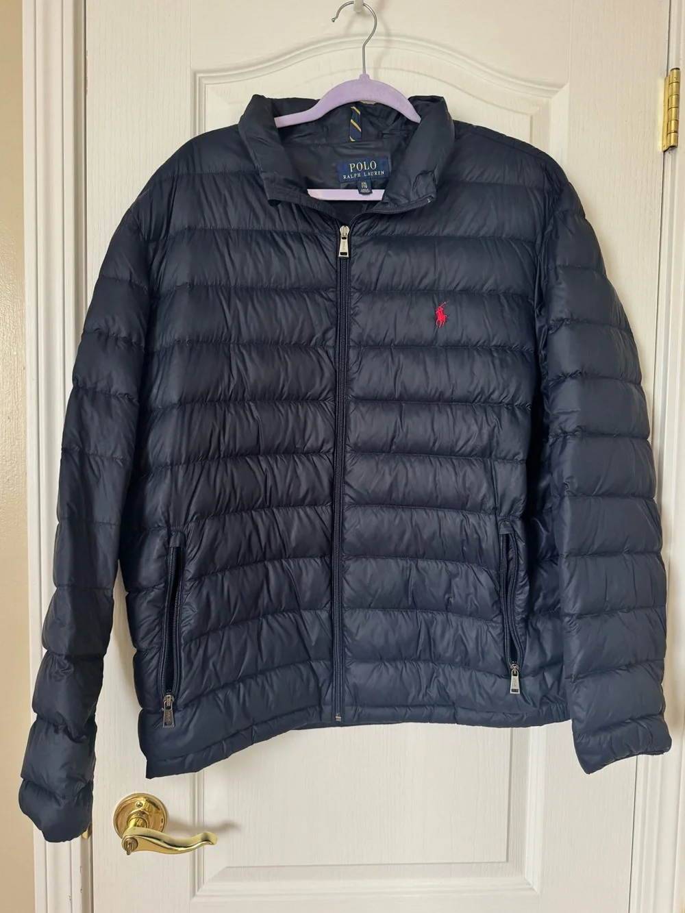 Polo Ralph Lauren Packable Down Puffer Jacket Navy Blue XXL Lightweight